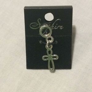 Sapphire Cross Dangle Charm necklace bracelet New